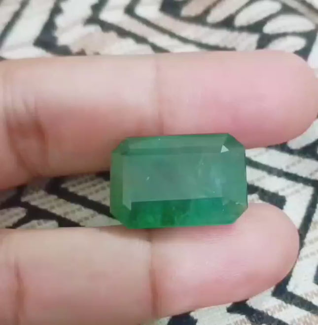 Zambian Emerald 36.95ct Certified Natural Deep Green Huge Octagon Cut Loose Gemstone
