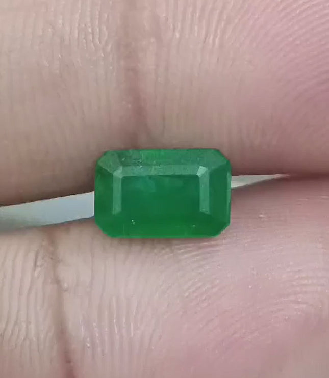 Natural Zambian Emerald 1.69ct Deep Green Certified Natural Loose Gemstone