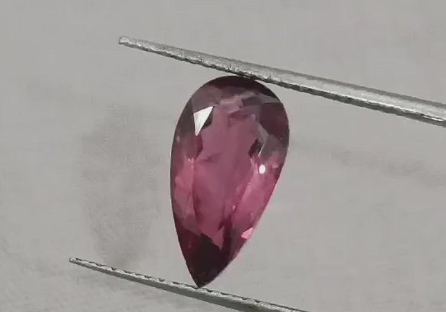 2.21ct Rubellite Tourmaline Pear Cut Pakistan certified by  GSI