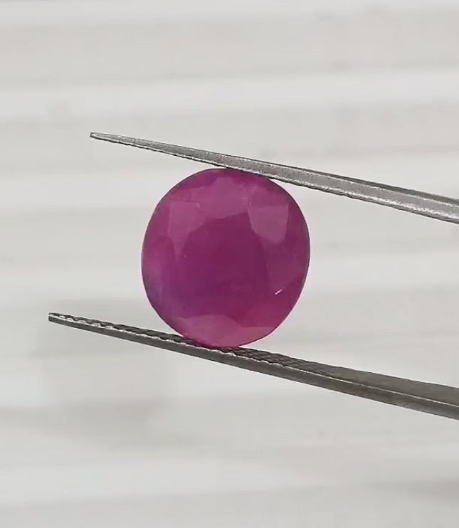 GSI Certified 5.49ct Ruby , 100% Natural Ruby