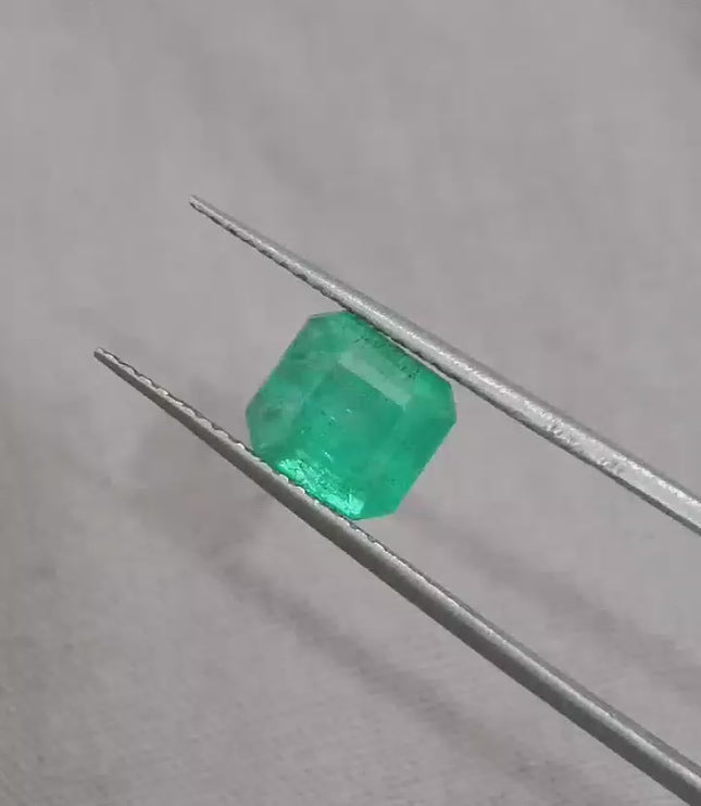 1.68ct Medium Vivid Green Panjshir Emerald, 100% Natural Earth Mined Gemstone