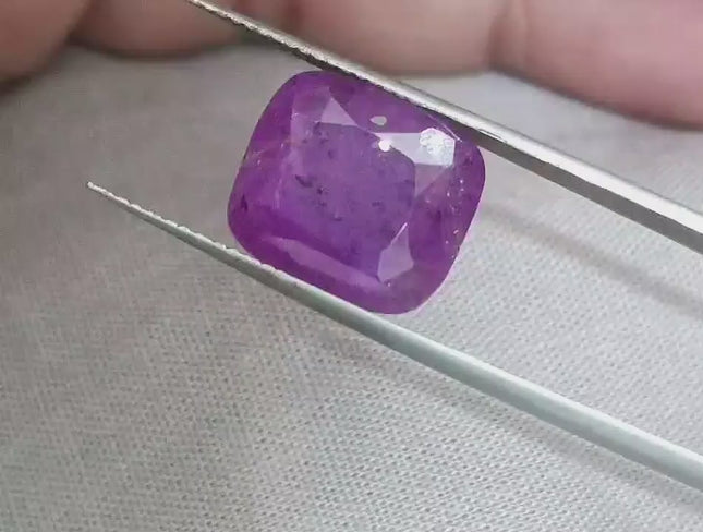 Big Certified 11.59ct Natural Untreated Purple Sapphire
