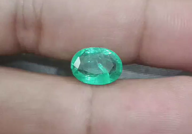 GSI Certified 3.00ct Zambian Emerald, Natural Gemstone