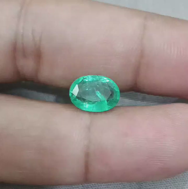GSI Certified 3.00ct Zambian Emerald, Natural Gemstone