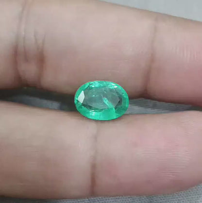 GSI Certified 3.00ct Zambian Emerald, 100% Natural Gemstone