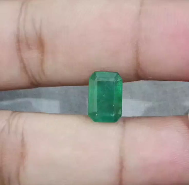 GSI Certified 3.22ct Zambian Emerald