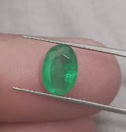 GSI Certified 2.25ct Intense Medium Green, Zambian Emerald, 100% Natural Gemstone