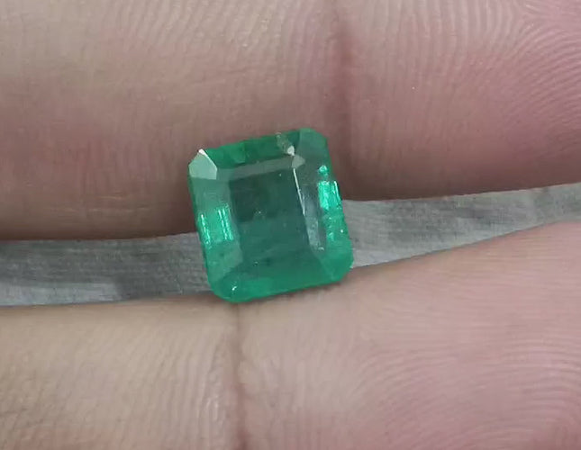 3.42ct Zambian Emerald, Certified Deep Green Natural Stone