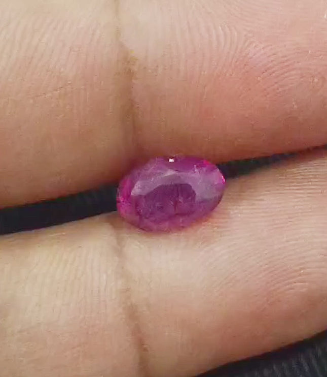 Mozambique Ruby 3.48ct IGI Certified Untreated Natural Purple Red Oval Cut Loose Gemstone