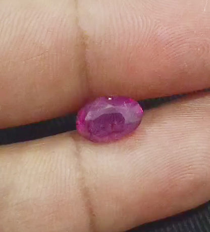 IGI Certified 3.48ct Deep Purple Red mozambique Ruby, 100% Natural Untreated Gemstone