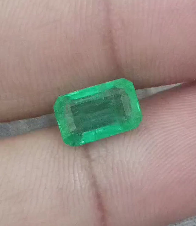 Zambian Emerald 2.74ct Certified Natural Intense Green Octagon Cut Loose Stone