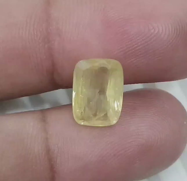 5.44ct Intense Yellow Ceylon Sapphire GSI Certified