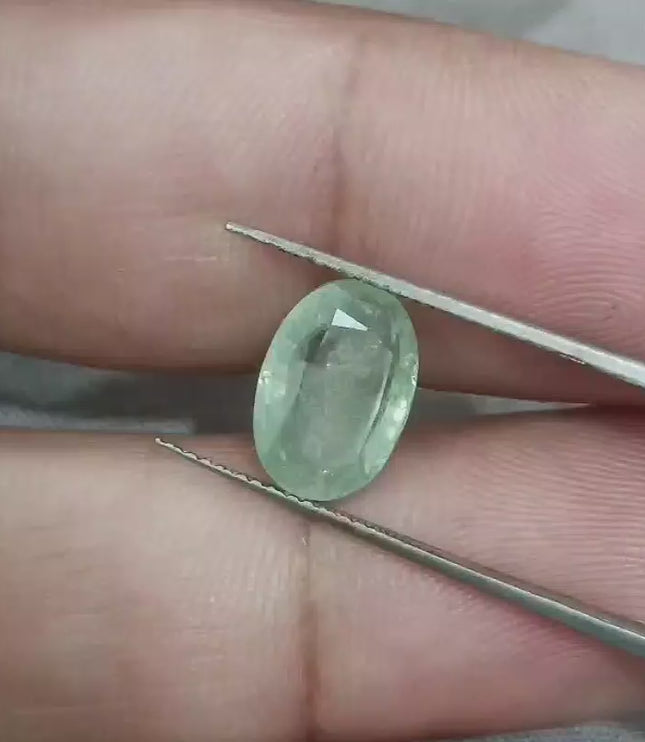 Certified 4.49ct Green Sapphire, Natural Unheated Stone