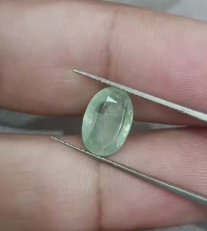 GSI Certified 4.49ct Green Ceylon Sapphire, 100% Natural Untreated Gemstone