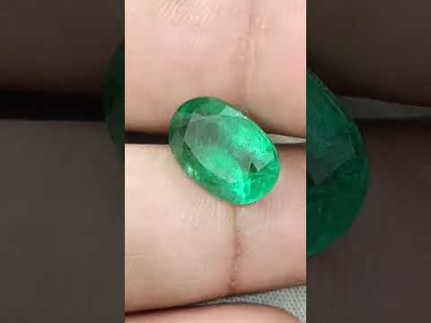 Natural Emerald 5.67ct Deep Green Zambian Origin Oval Cut Minor Oiled Loose Gemstone