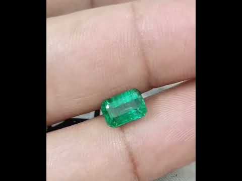 2.00ct Deep Green Zambian Emerald Certified Natural Octagon Cut Gemstone