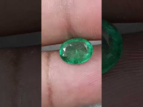 1.61ct Medium deep Zambian emerald minor oiled loose gemstone