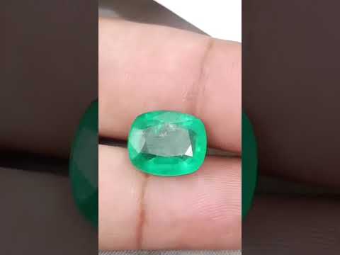 Natural Zambian Emerald 6.28ct Big Size Cushion Cut Medium Deep Green Loose Gemstone