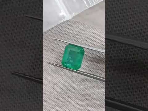 Zambian Emerald 1.97ct Certified Natural Medium Deep Green Octagon Cut Gemstone