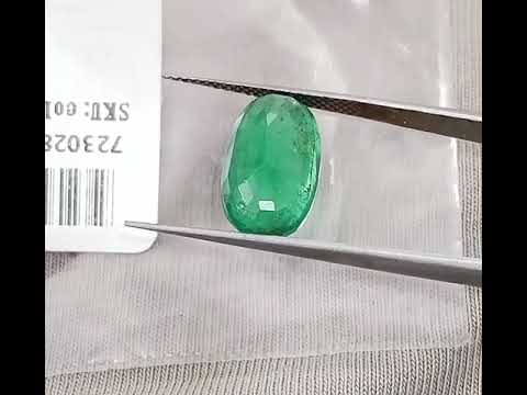 GSI Certified 4.36ct Deep Velvet Green Zambian Emerald Oval Cut Natural Earth Mined Gemstone.
