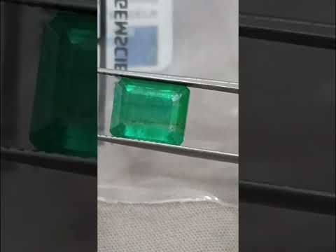 Natural Emerald 3.58ct GSI Certified Medium Deep Green Octagon Cut Gemstone