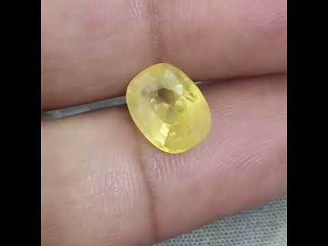 AGRL Certified 4.16ct Natural unheated Yellow sapphire, Natural untreated Gemstone