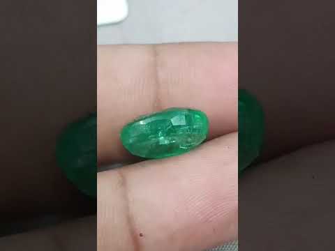 Big 7.48ct Panjshir Emerald, Medium Spring Green Oval Cut Natural Minor Oiled Loose Gemstone