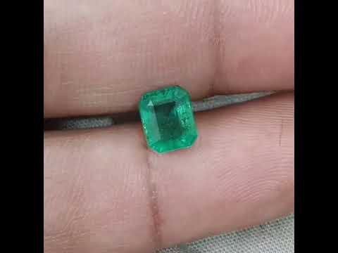 Zambian Emerald 1.80ct Certified Natural Medium Deep Green Octagon Cut Gemstone