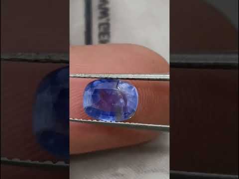 Unheated Cornflower Blue Sapphire 1.87ct Natural GSI Certified Cushion Cut Loose Gemstone