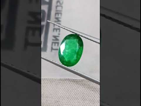 Emerald Natural 1.41ct Certified Deep Vivid Green Oval Cut Loose Gemstone