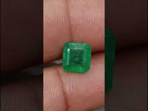 2.97ct Zambian Emerald, Certified Natural Medium Spring Green Octagon Cut Gemstone