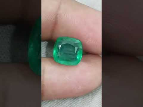 Zambian Emerald 5.87ct Natural Deep Green Cushion Cut Loose Gemstone