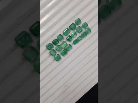 18.89ct/ 20Pcs. Emerald Cut Emerald Lot From Zambia, Natural Earth Mined Gemstone.