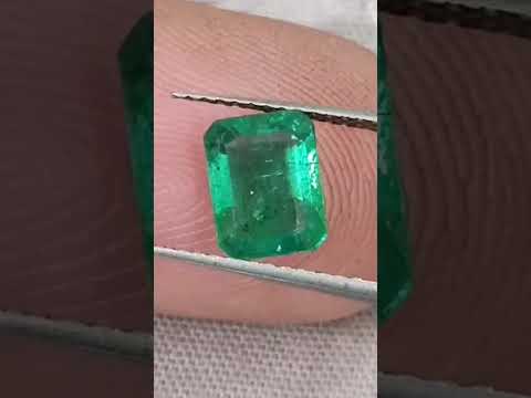 Zambian Emerald 1.27ct Quality Deep green Natural Emerald Cut Gemstone