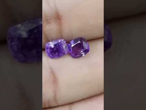 2.91ct/  Purple Sapphires, Certified Natural Untreated Gemstones