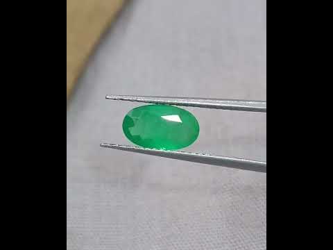 GSI Certified 1.15ct Grass Green Zambian Emerald Natural Earth Mined Gemstone