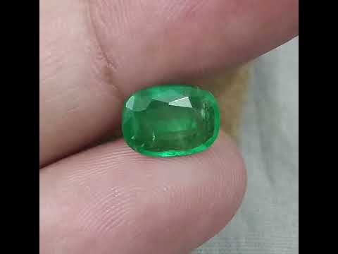 Natural Zambian Emerald 2.03ct Certified Deep Green Cushion Cut Earth Mined Gemstone
