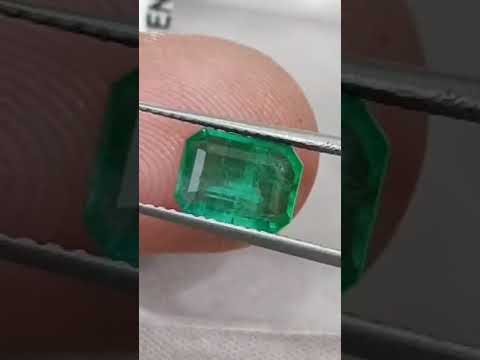 Zambian Emerald 1.67ct Medium Green Certified Natural Octagon Cut Gemstone