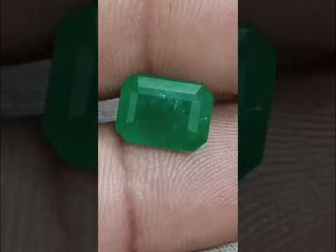 Zambian Emerald 3.29ct Deep Green Octagon Cut Gemstone