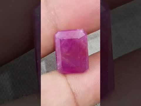 African Ruby 10.80ct Natural Certified Untreated Emerald Cut Loose Gemstone