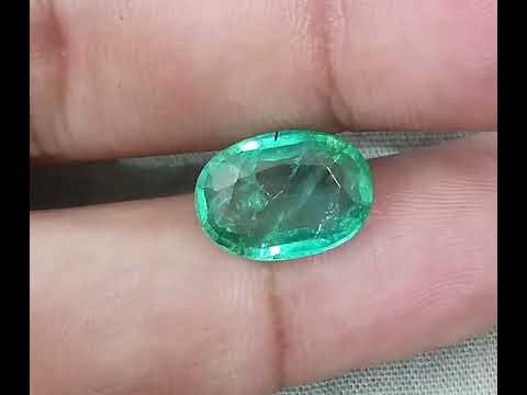 4.15ct  Certified Natural Zambian Emerald Medium Green Natural Loose Gemstone