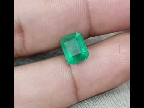 Zambian Emerald 3.05ct Natural Medium Deep Green Certified Octagon Cut Gemstone