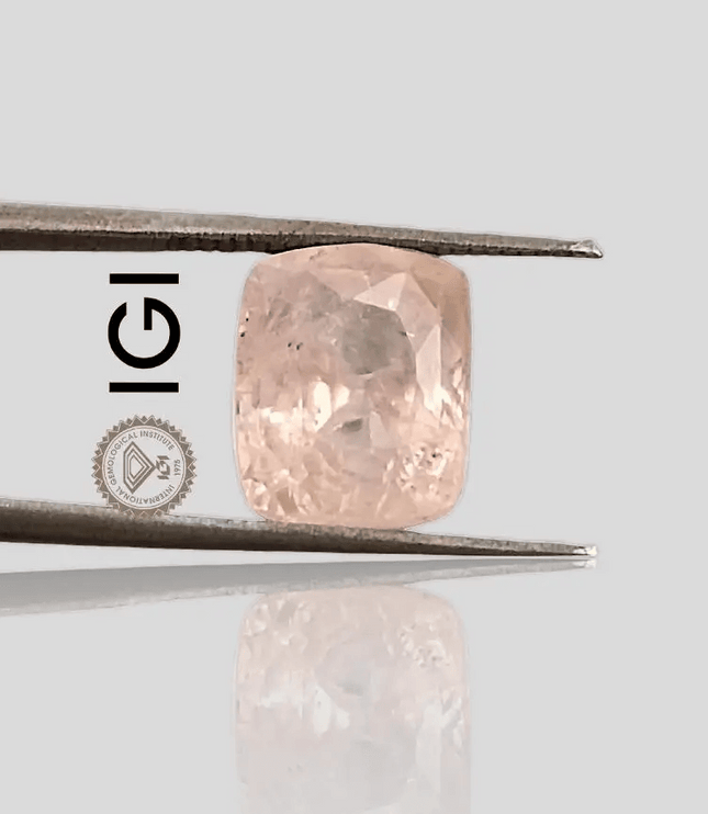 Rare Big Size! 7.08ct IGI Certified Padparadscha Cushion Cut Ceylon Sapphire, Natural Earth Mined untreated Gemstone - SMSGEMS 
