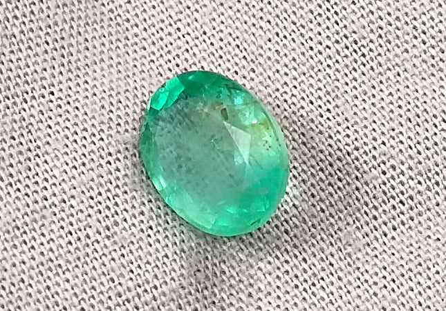 GSI Certified 2.60ct Sea Green Oval Cut Natural Panjshir Emerald Minor Oiled Loose Gemstone