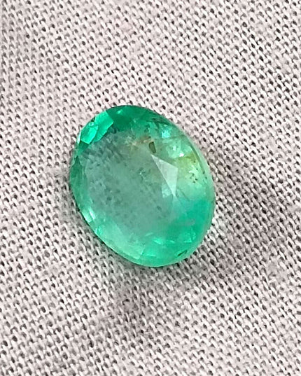GSI Certified 2.60ct Sea Green Oval Cut Natural Panjshir Emerald Minor Oiled Loose Gemstone