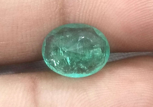 3.29ct Medium Light Green Zambian Emerald Minor Oiled Loose Gemstone