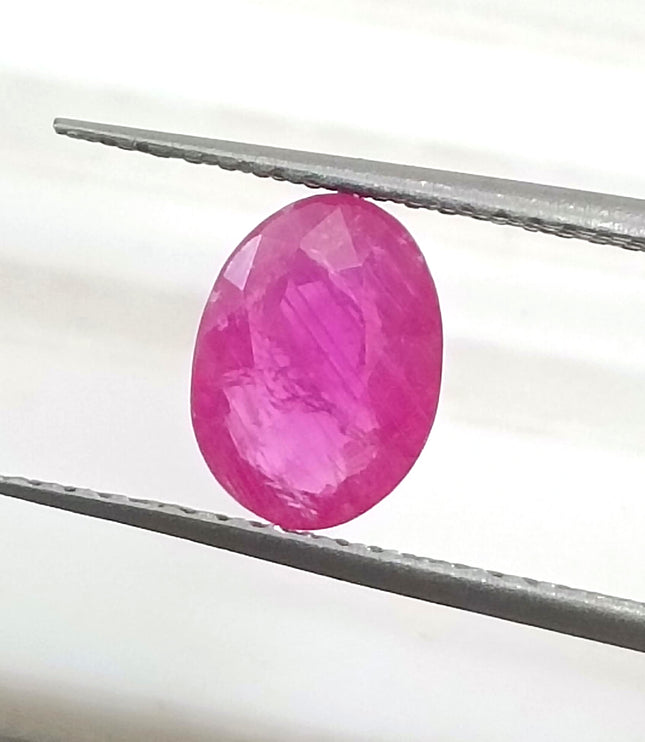 GSI Certified 1.36ct Mozambique Ruby, Natural Untreated Gemstone