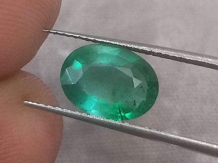 Natural Zambian Emerald 1.98ct Certified Medium Deep Green Oval Cut Loose Gemstone