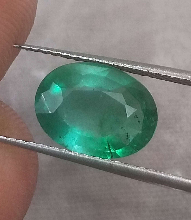 Natural Zambian Emerald 1.98ct Certified Medium Deep Green Oval Cut Loose Gemstone
