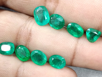 Zambian Emerald Parcel 10.30ct Natural Mixed Cut Loose Gemstones